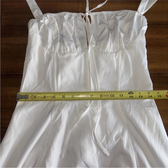 Marthea Women's Boho Midi Corset Dress Flowy Slit Lace Up Dress Going Out Sz L - Picture 7 of 12